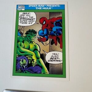 1990 Marvel Trading Card 152 Spider-Man Hulk